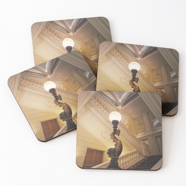 Item preview, stairwell with vintage lamps designed and sold by psychoshadow.