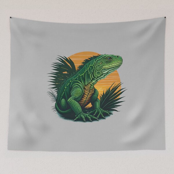 Item preview, Green iguana in a tropical forest designed and sold by davidbomel-Art.
