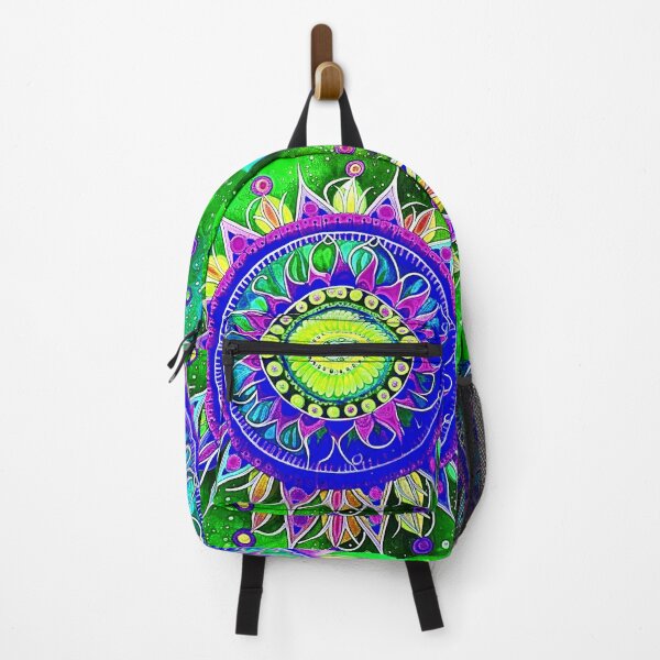Item preview, Purple and green Flower Mandala with rainbow colors designed and sold by Earth Nature Creations.