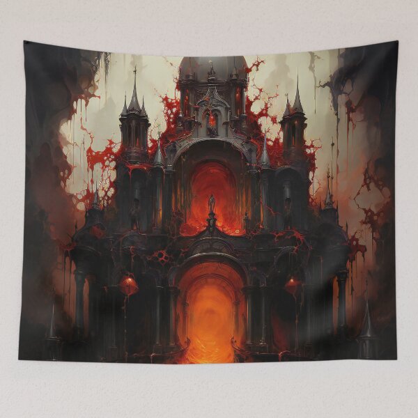 Item preview, Temple of Hell designed and sold by Red Witch Art.