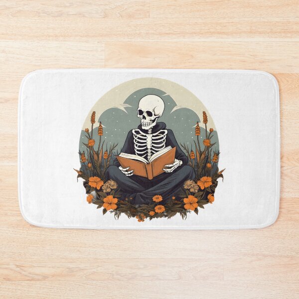 Item preview, Enchanted Skeleton Immersed in the Joy of Reading - Reading Cartoon Characters designed and sold by Ordinary Life Works.