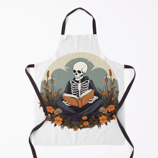 Item preview, Enchanted Skeleton Immersed in the Joy of Reading - Reading Cartoon Characters designed and sold by Ordinary Life Works.