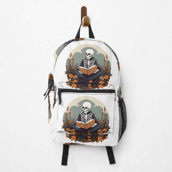 Item preview, Enchanted Skeleton Immersed in the Joy of Reading - Reading Cartoon Characters designed and sold by Ordinary Life Works.