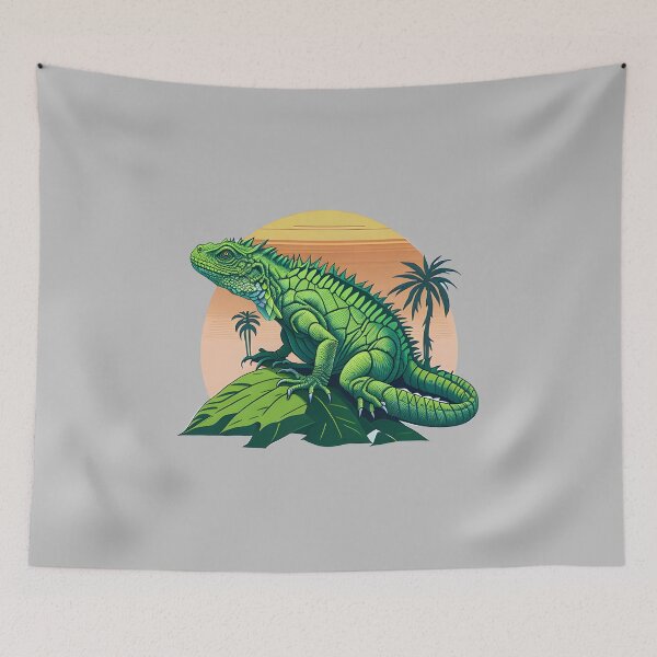 Item preview, Green iguana in a tropical forest designed and sold by davidbomel-Art.