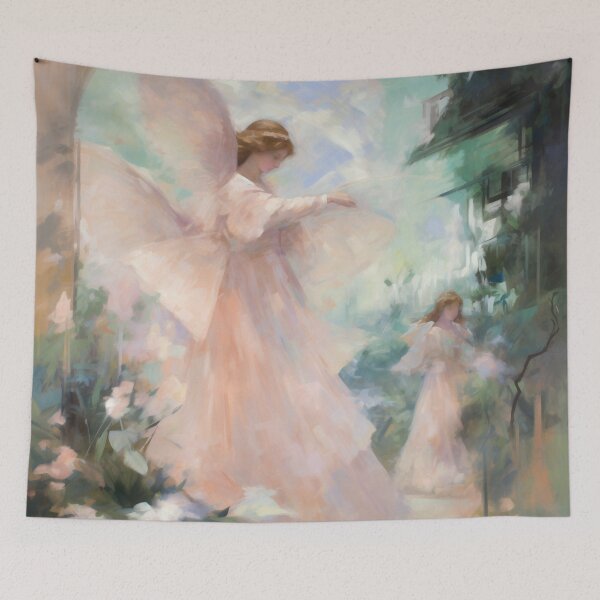 Item preview, Coquette aesthetic vintage painting of an angel designed and sold by Coquette Art.