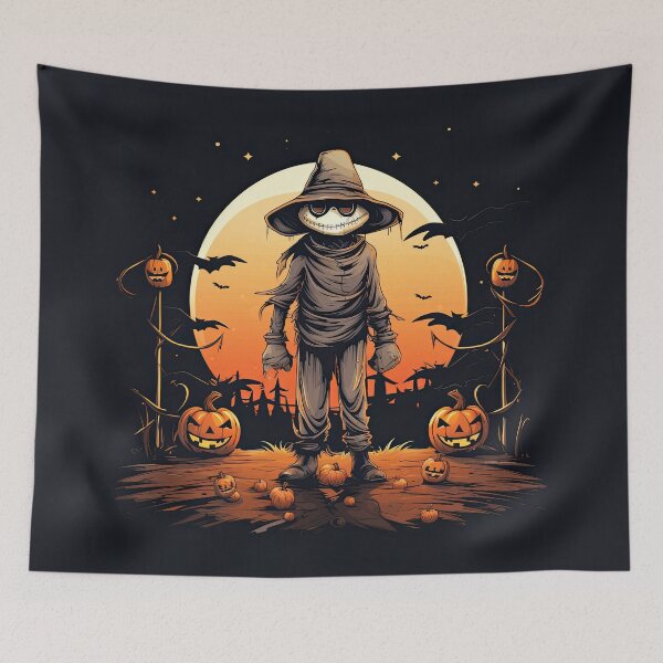 Item preview, Glowing Scarecrow Over Pumpkin Patch on Halloween Night 2 designed and sold by eyestetix.