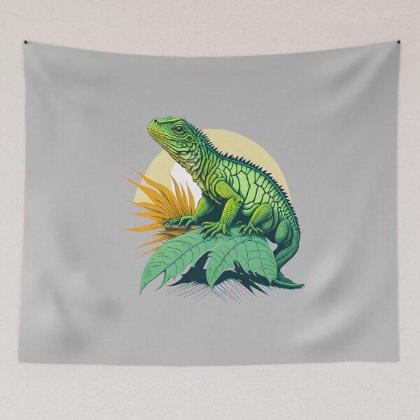 Item preview, Green iguana in a tropical forest designed and sold by davidbomel-Art.