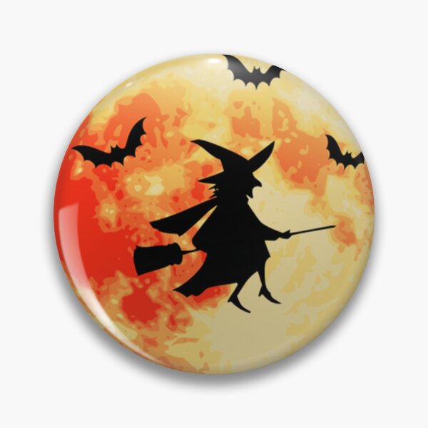 Item preview, Witch Flying On A Broom Full Moon Behind With Bat designed and sold by franktact.