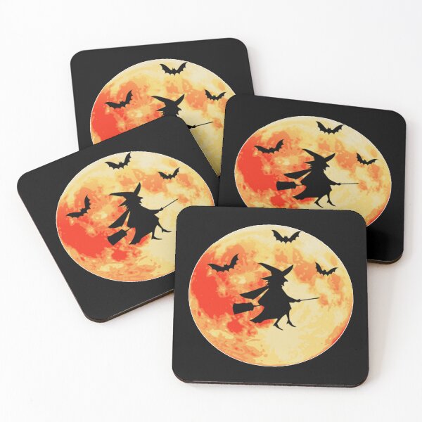 Item preview, Witch Flying On A Broom Full Moon Behind With Bat designed and sold by franktact.