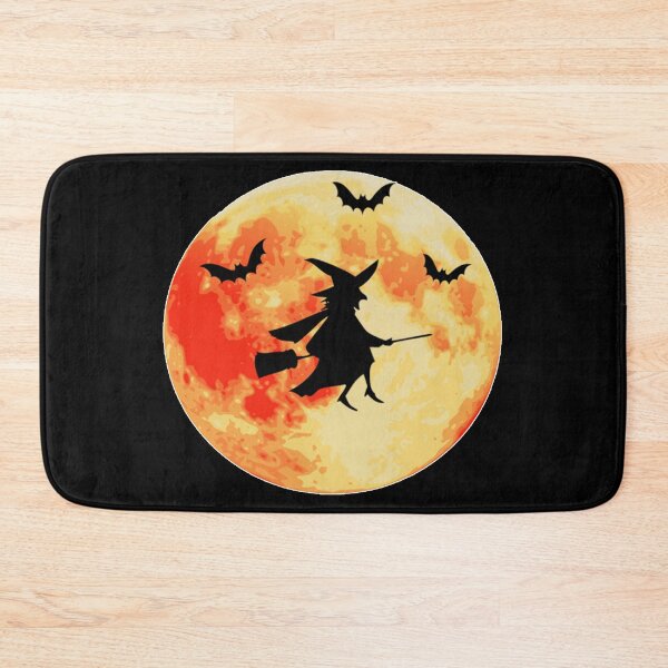 Item preview, Witch Flying On A Broom Full Moon Behind With Bat designed and sold by franktact.