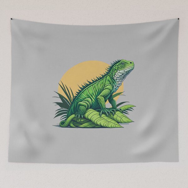 Item preview, Green iguana in a tropical forest designed and sold by davidbomel-Art.