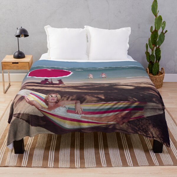 Item preview, Hilton Caribe Bay in the 1960s, Woman lounging in a hammock on the Beach in San Juan Puerto Rico. designed and sold by aladdincolor.