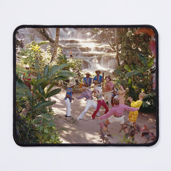 Item preview, Hilton Caribe in the 1960s, Couples enjoying Limbo Dancing by the Waterfalls in San Juan Puerto Rico designed and sold by aladdincolor.