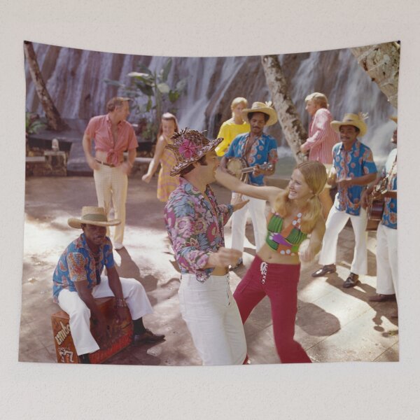 Item preview, Hilton Caribe in the 1960s, Couples Dancing by the Waterfall in San Juan, Puerto Rico designed and sold by aladdincolor.
