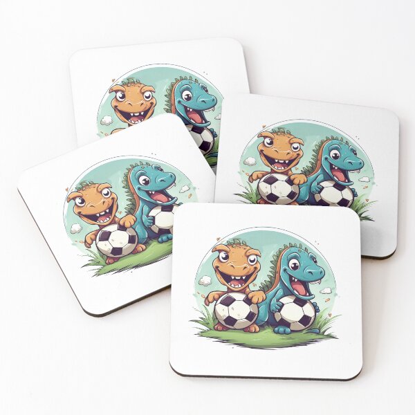 Item preview, Two dinosaurs are playing soccer designed and sold by Shufflezz.