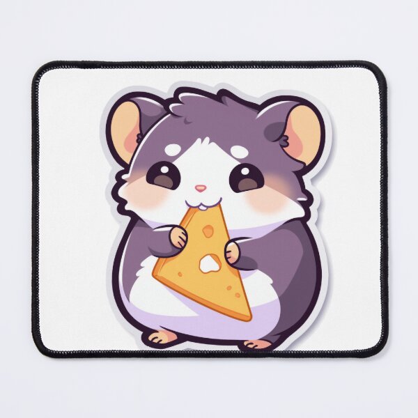 Item preview, Cheese Bliss: Adorable Hamster's Delightful Munch Moment designed and sold by PaintbrushPlace.