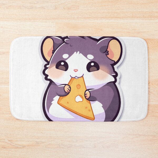 Item preview, Cheese Bliss: Adorable Hamster's Delightful Munch Moment designed and sold by PaintbrushPlace.