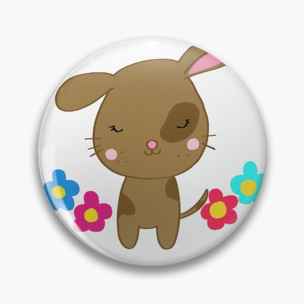 Item preview, Puppy among flowers designed and sold by de-creartique.