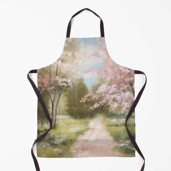 Item preview, Coquette aesthetic vintage painting of a nature paysage with cherry blossoms designed and sold by Coquette Art.