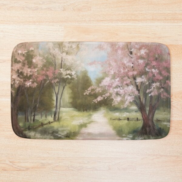 Item preview, Coquette aesthetic vintage painting of a nature paysage with cherry blossoms designed and sold by Coquette Art.