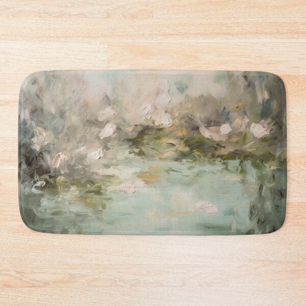 Item preview, Coquette aesthetic vintage painting of a lake with flowers designed and sold by Coquette Art.