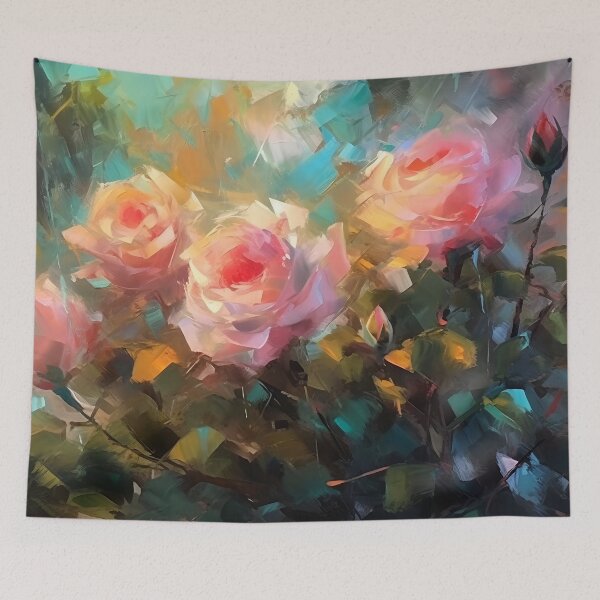 Item preview, Rose garden Impressionism painting 01 designed and sold by Red Witch Art.