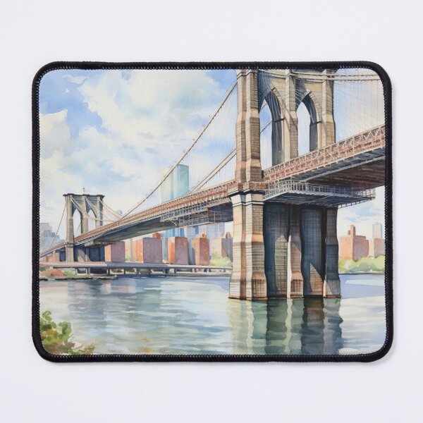 Item preview, A Watercolor Design of the Brooklyn Bridge - New York - US designed and sold by Sketch-Shack.
