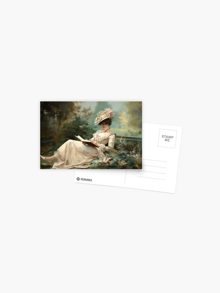 Coquette aesthetic vintage painting of a languid woman | Poster