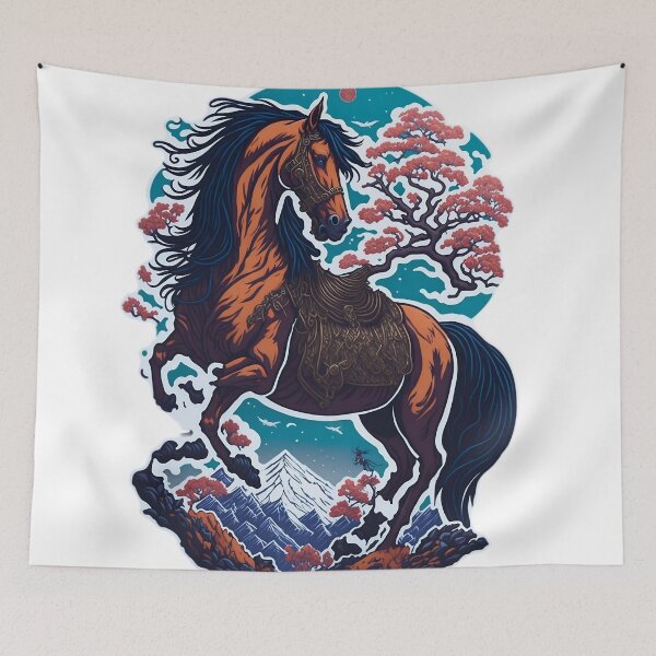 Item preview, horse in ukiyo-e style designed and sold by Kwanbaba21.