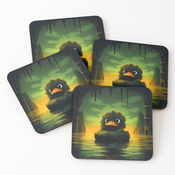 Item preview, the tiny black duck hiding in a mud tube designed and sold by ArtisimoStudio.