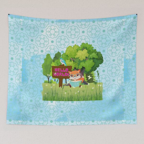 Item preview, Hello World: Whimsical Reading, Fox and Bird (bkg) designed and sold by Staibshine.