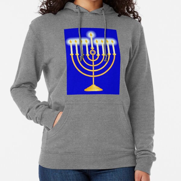 #Hanukkah #menorah, #chanukiah, #hanukkiah, #מנורת חנוכה, #menorat, #ḥanukkah,  #menorot, #Hebrew Lightweight Hoodie