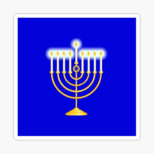 #Hanukkah #menorah, #chanukiah, #hanukkiah, #מנורת חנוכה, #menorat, #ḥanukkah,  #menorot, #Hebrew Sticker