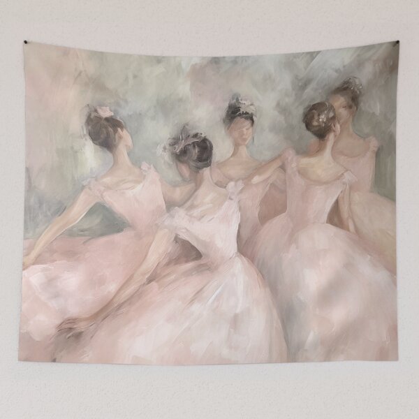 Item preview, Coquette aesthetic vintage painting of ballet dancers designed and sold by Coquette Art.