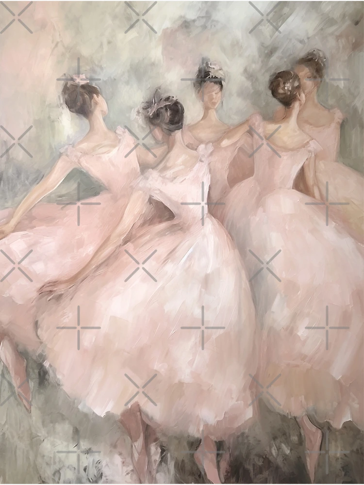 Coquette aesthetic vintage painting of ballet dancers Art Print