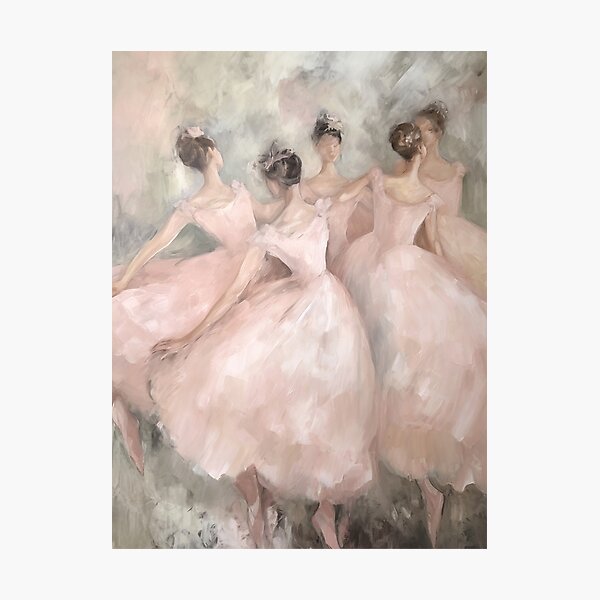 Item preview, Coquette aesthetic vintage painting of ballet dancers designed and sold by Coquette Art.