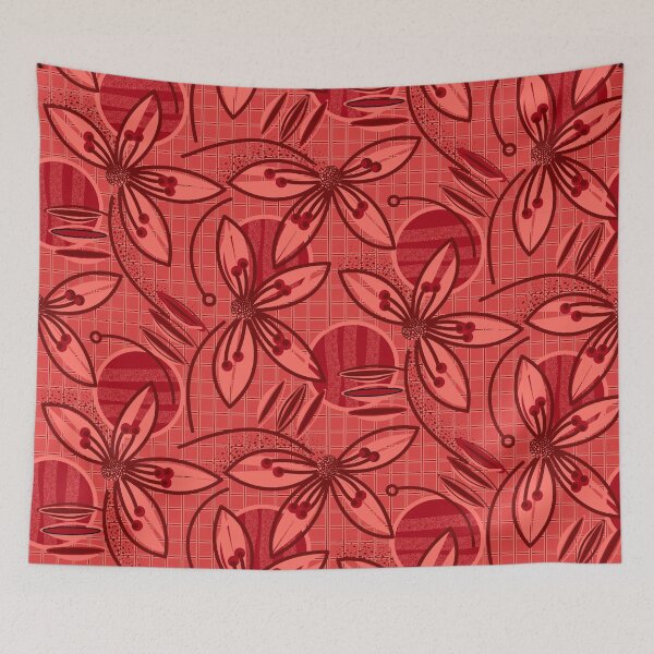 Item preview, Geometric Botanical in Red designed and sold by TanglePatch.