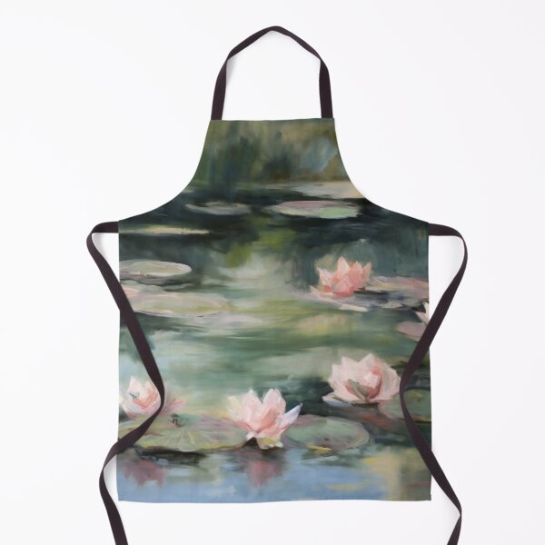 Item preview, Coquette aesthetic vintage painting of a lake with water lilies designed and sold by Coquette Art.