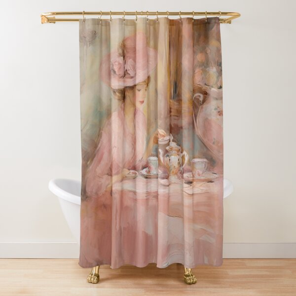 Coquette Boho Shower Curtain, Coquette Aesthetic Cottagecore