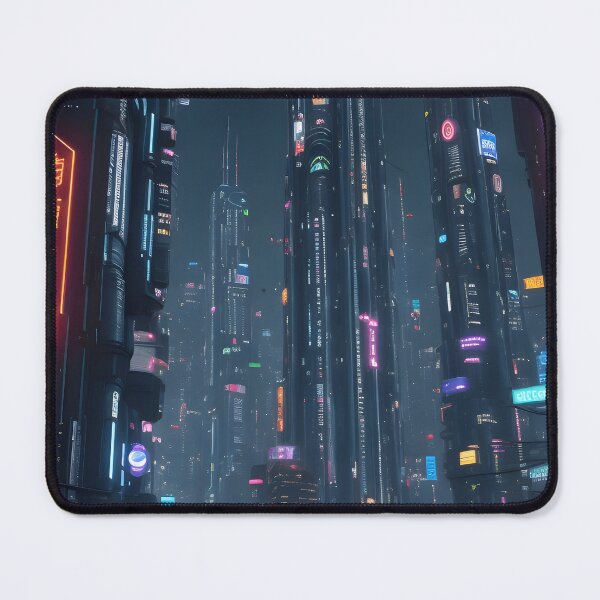 Item preview, Cyberpunk Cityscape Futuristic Nighttime Neon lights designed and sold by MoxieVibe.