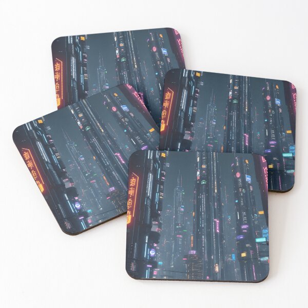 Item preview, Cyberpunk Cityscape Futuristic Nighttime Neon lights designed and sold by MoxieVibe.
