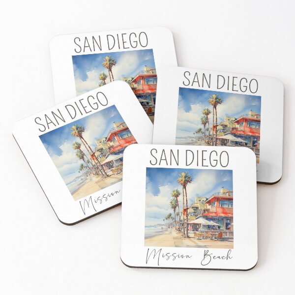 Item preview, A Watercolor Design of the Mission Beach in San Diego - California - US designed and sold by Sketch-Shack.
