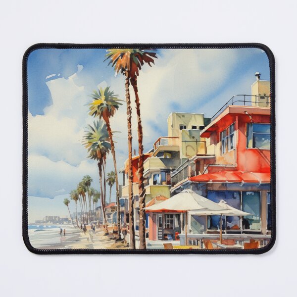 Item preview, A Watercolor Design of the Mission Beach in San Diego - California - US designed and sold by Sketch-Shack.