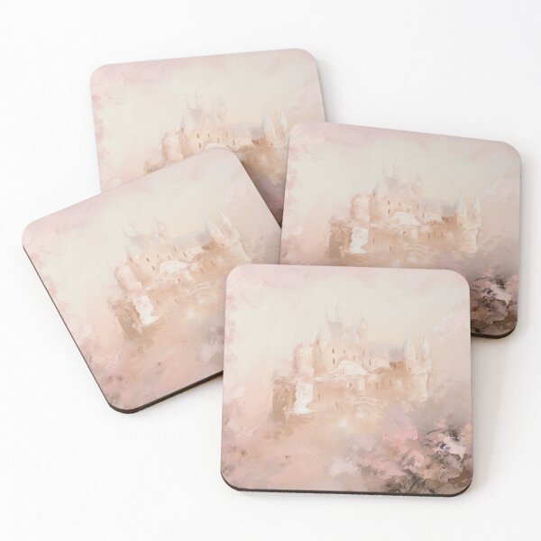 Item preview, Coquette aesthetic vintage painting of pink castle designed and sold by Coquette Art.