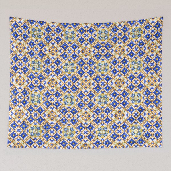 Item preview, Summer,blue tiles,mosaic,Sicilian style, pattern  designed and sold by MariaMarinova.