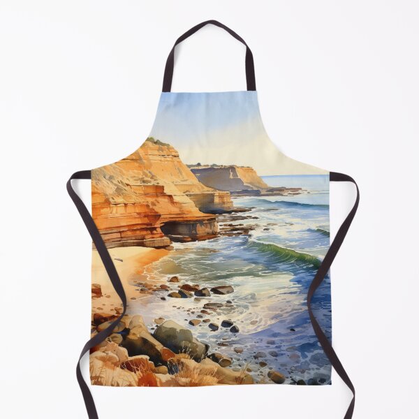 Item preview, A Watercolor Design of the Sunset Cliffs in San Diego - California - US designed and sold by Sketch-Shack.