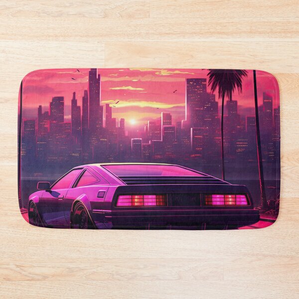 Item preview, Synthwave Cyberpunk Skyline - 80s retrowave aesthetic designed and sold by AeonAcademy.