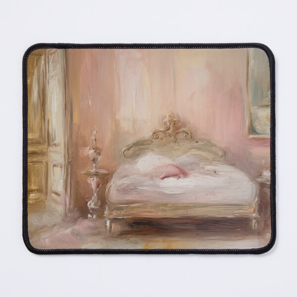 Item preview, Coquette aesthetic vintage painting of pink bedroom designed and sold by Coquette Art.