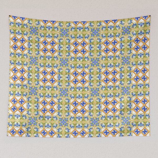 Item preview, Summer,blue tiles,mosaic,Sicilian style, pattern  designed and sold by MariaMarinova.