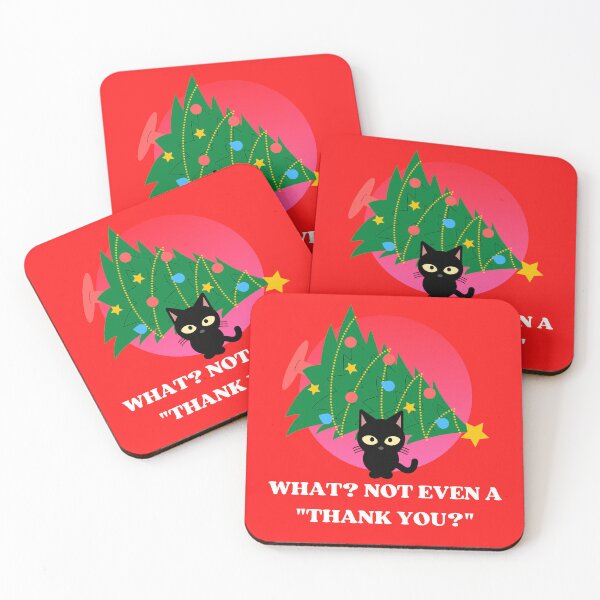 Item preview, Funny Black Cat Pushing Christmas Tree | Funny Black Cat Christmas Tree Meme designed and sold by McThingummy.